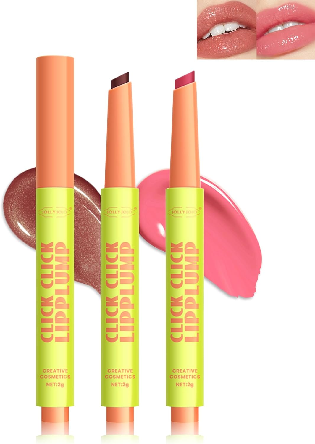 Nourishing Shine and Glitter Lipstick-2PC Pink&Red Moisturizing Oily Lip Plumper Oil, Long Lasting Waterproof Click Lip Balm, Moisturizing Vegan Lip Tint Lip Care Makeup for Dry Lips-5+7