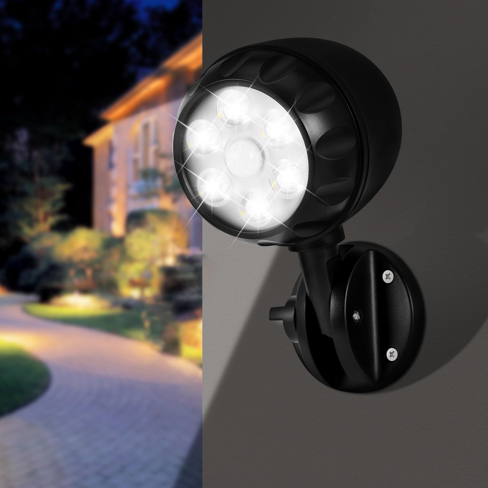 Outdoor LED Security Lights, PIR Motion Sensor Light Outdoor Motion Sensor PIR Light Battery Powered, Waterproof Outside Security Lights with Sensor for Walkways Stair Hallway Garage Entrance