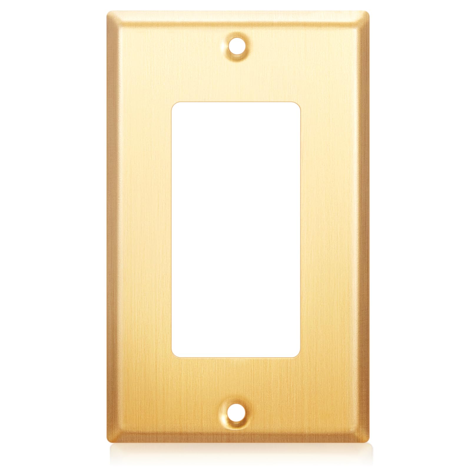 Zonon 1 Pack Gold Outlet Covers 4.50" x 2.76" Single Receptacle Wallplate Rocker Covers Brass Metal Brushed Decorative Gold Receptacle Wallplate Corrosion Resistant, Standard Size, Brushed Brass-image-39