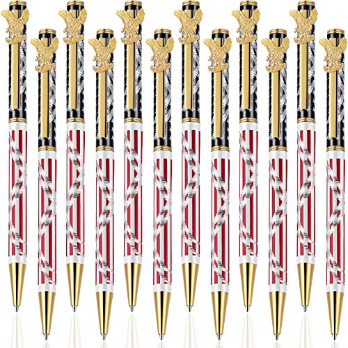 Stylo 4 juillet drapeau américain et aigle pour écriture patriotique en lot de 12