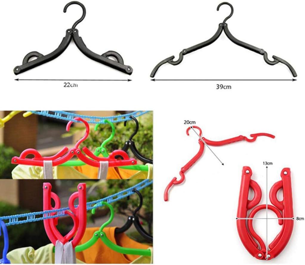 Coat Hangers,Clothes Organizer,Pack of 10 Foldable Clothes Hangers Non-Slip Trouser Hangers