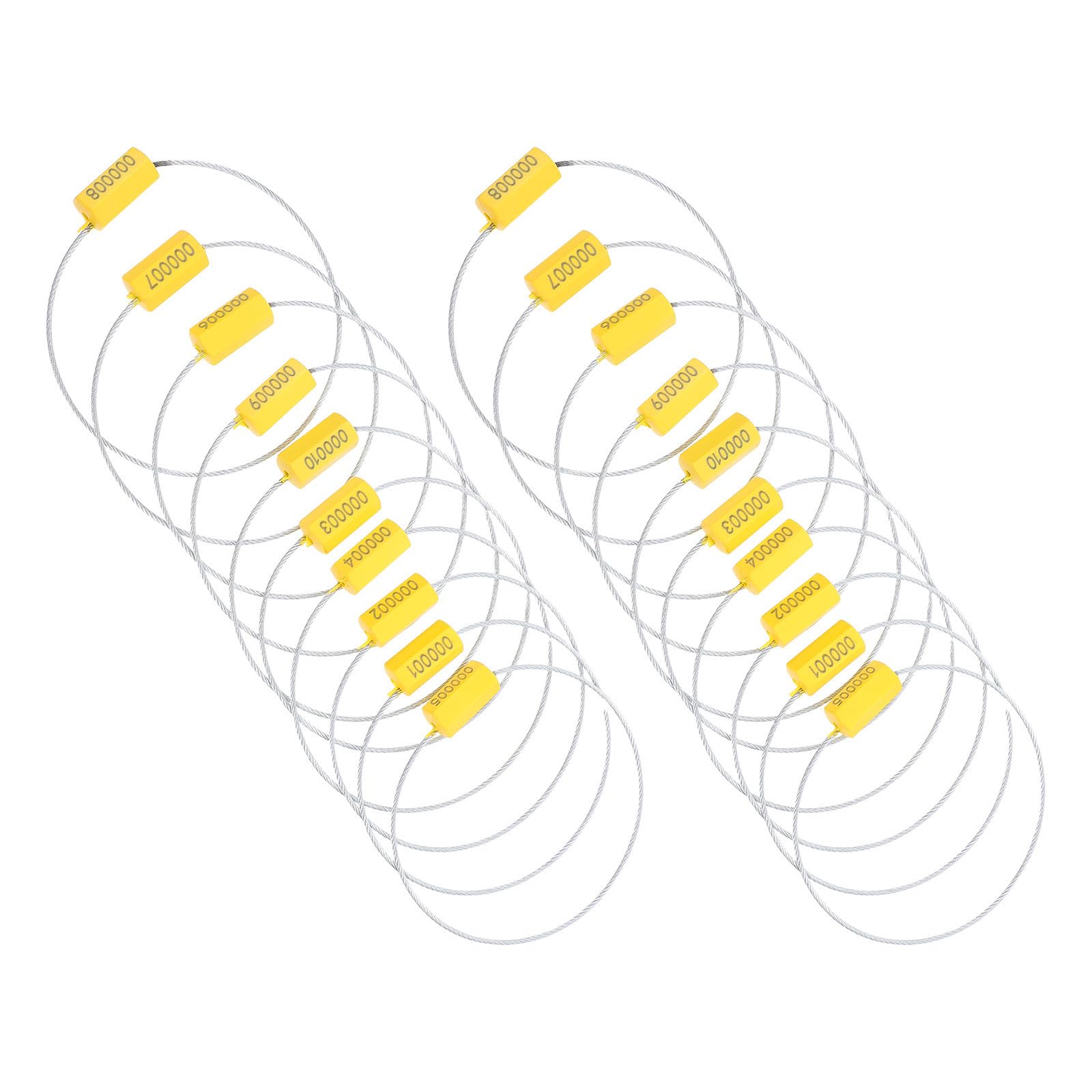 HEMOTON Lot de 100 Étiquettes de Scellage en Acier Numérotées, Scellés de Sécurité Inviolables pour Câbles, Installation Facile et Compatibilité Température Large pour Expéditions Rapides