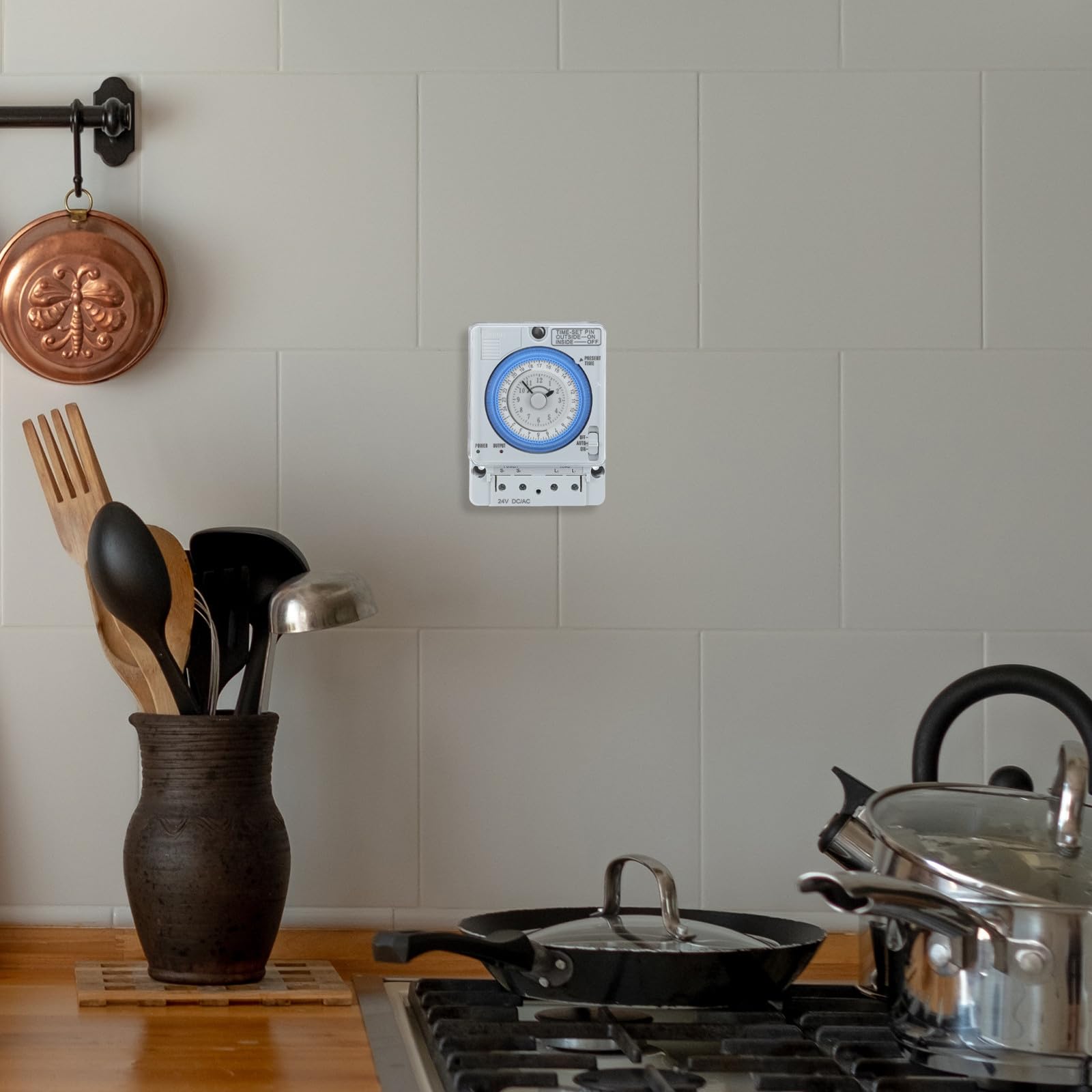 Kompakte Mechanische Zeitschaltuhr für Küche und Backen, Weiß