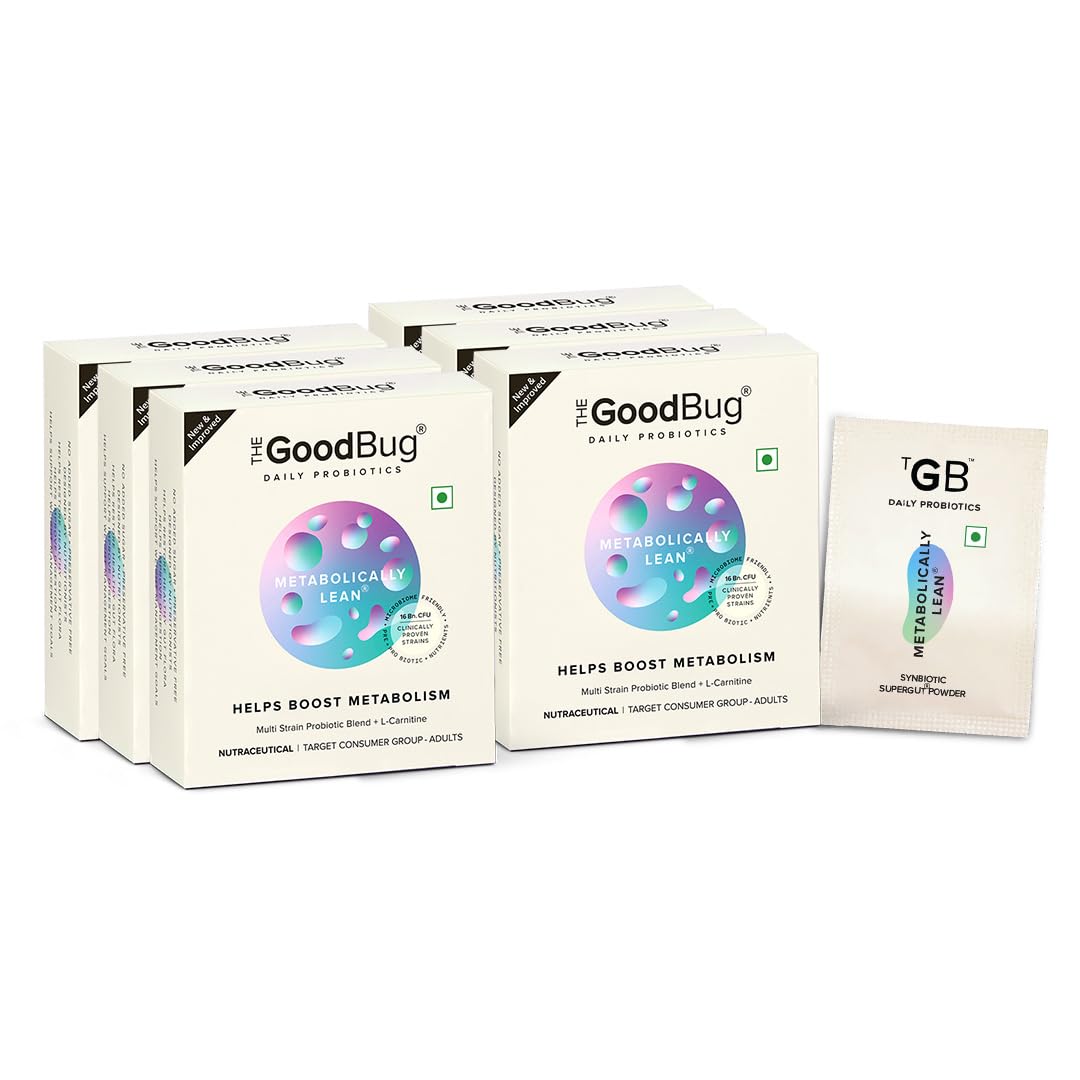 The Good Bug Metabolically Lean SuperGut Powder |Probiotics + L-Carnitine | Boosts Metabolism & Reduces Cravings | For Men & Women | 90 Days Pack