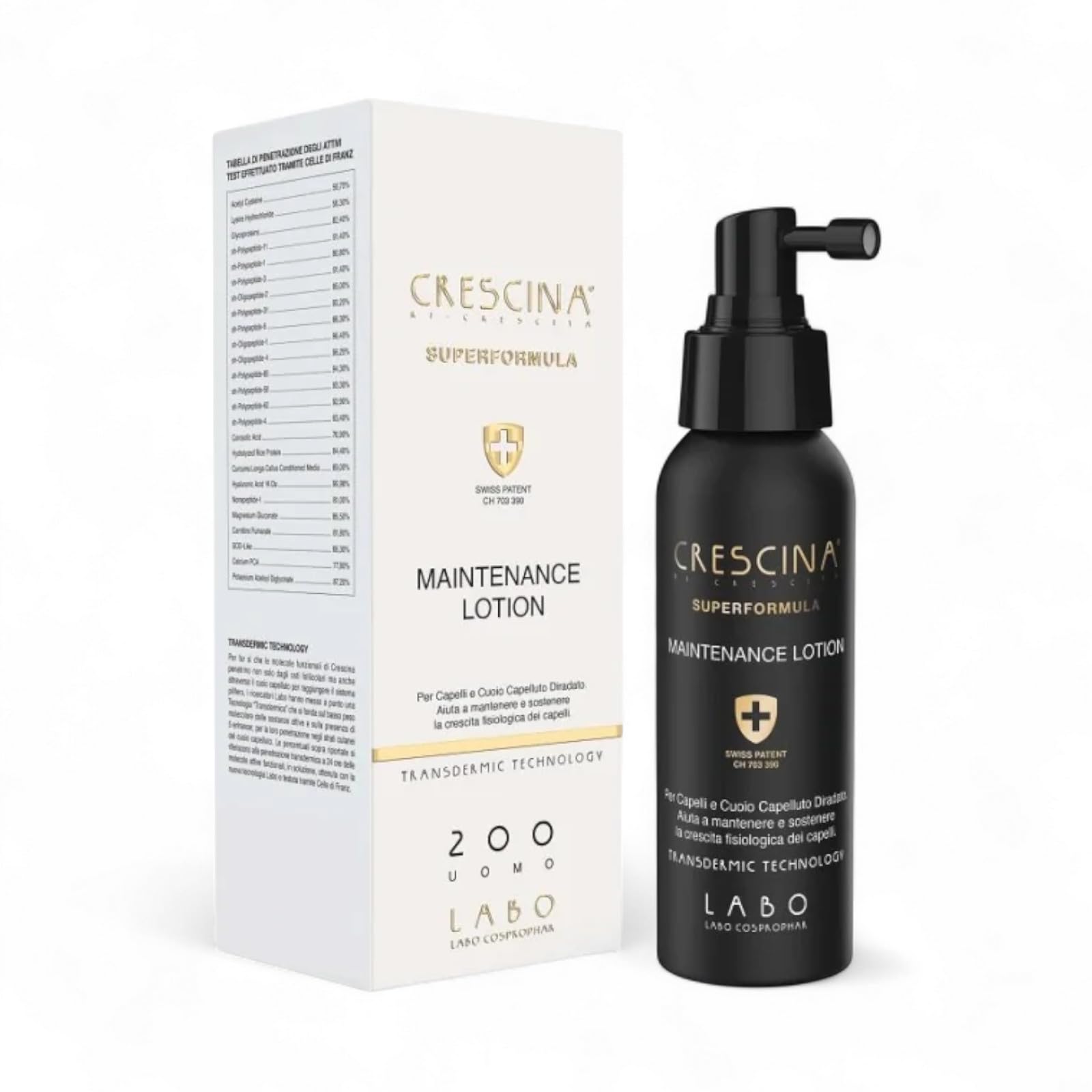 Crescina Ri-Crescita Superformula Maintenance Lotion Trattamento Anticaduta in Lozione Spray Uomo 200 100ml