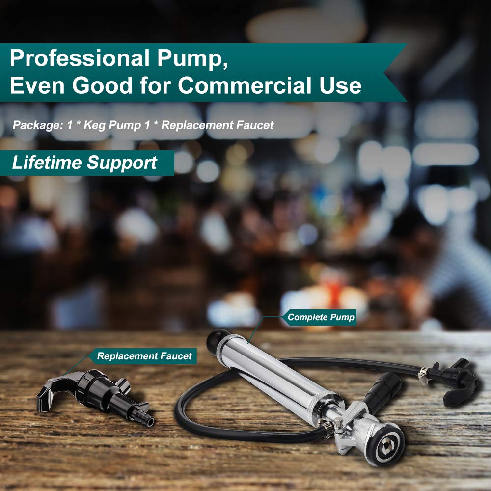 FERRODAY 8" Beer Keg Pump Heavy Duty Complete DSystem Keg Pump US Beer Keg Pump for Sankey Keg