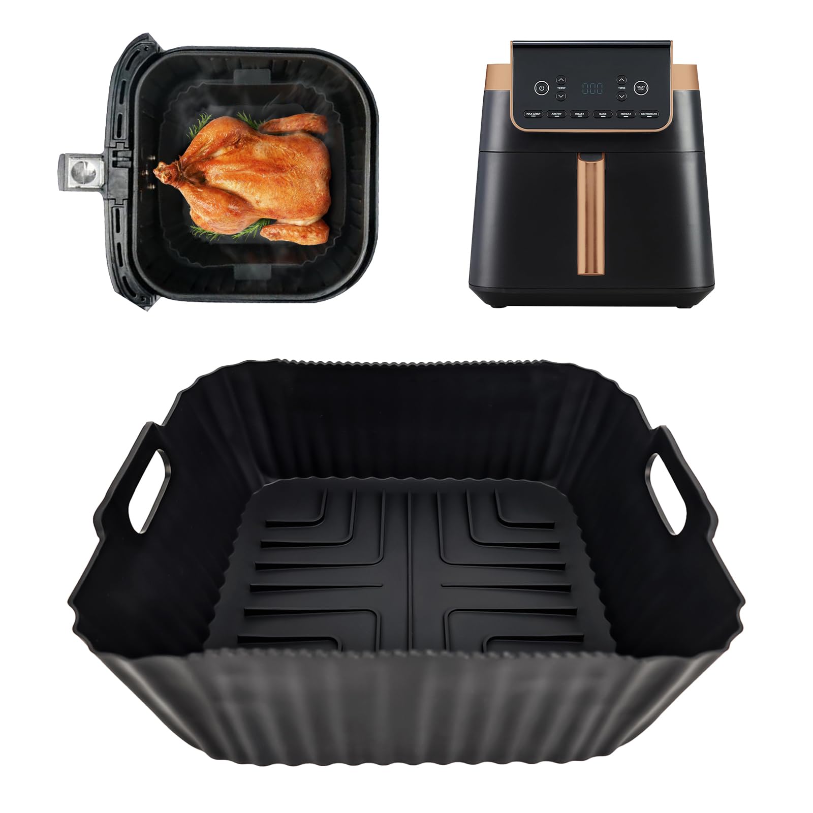 Moule Silicone Air Fryer Pour Ninja AF500EU, 3 Pcs Réutilisable