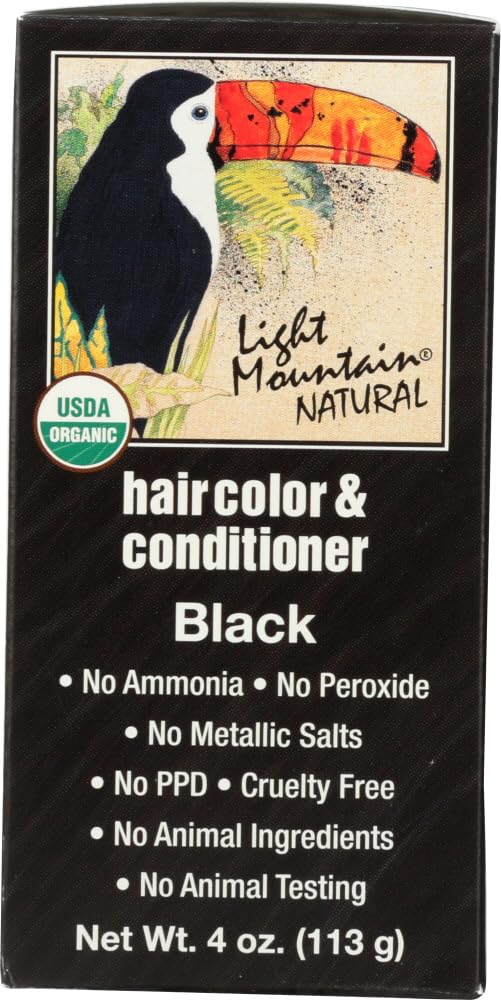 Light Mountain Henna Hair Color & Conditioner Black 4 oz.