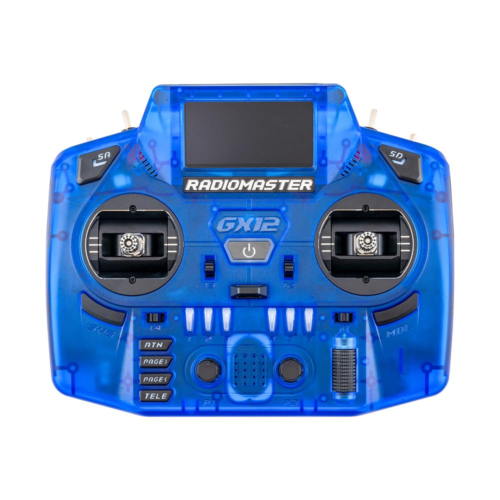 RadioMaster GX12 Crush Dual-Band Gemini-X ExpressLRS Radio Controller M2, Batteries Not Included (Glacier Blue)