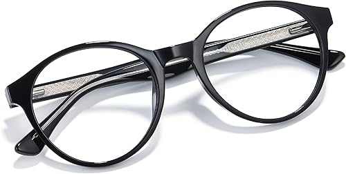 Cyxus Gafas de luz azul para mujer, redondas, para computadora, bloqueo de rayos azules, marco Tr90, antideslumbrante, fatiga ocular, color negro Cyxus Gafas de luz azul para mujer, redondas, para computadora, bloqueo de rayos azules, marco Tr90, antideslumbrante, fatiga ocular, color negro