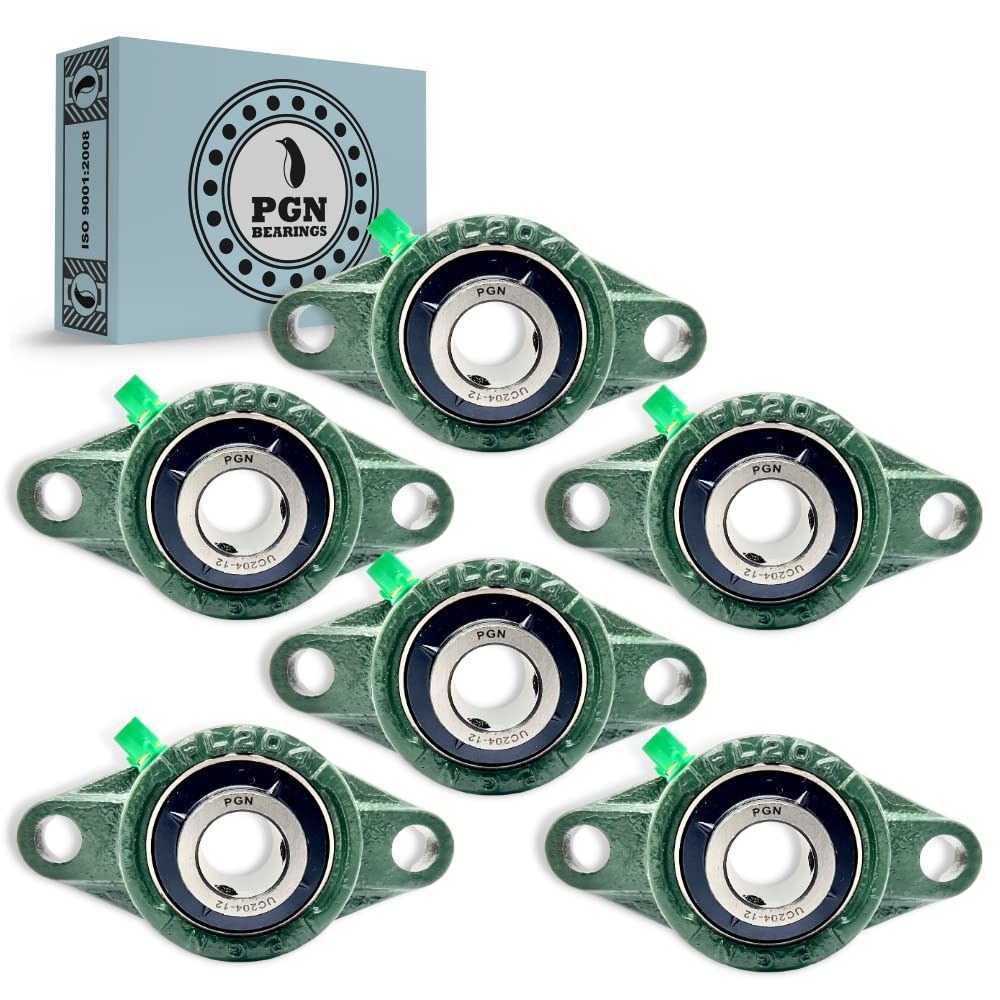 PGN UCFL20412 Pillow Block Bearing Pack of 6 Flange Mounted Pillow