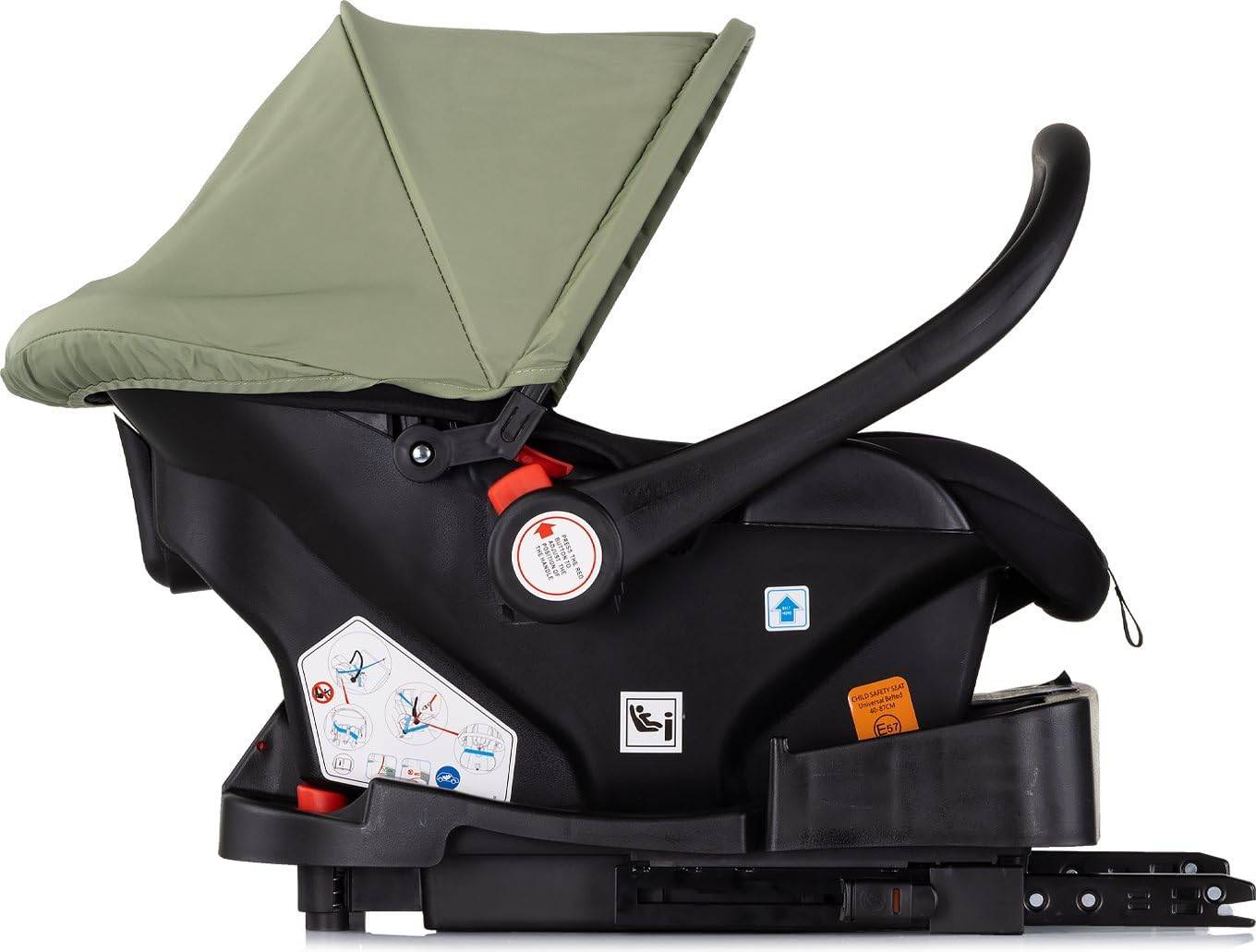 Chipolino Babyschale Vista i-Size (40-87cm) Gruppe 0+, Sonnendach, 3D-Kissen grün