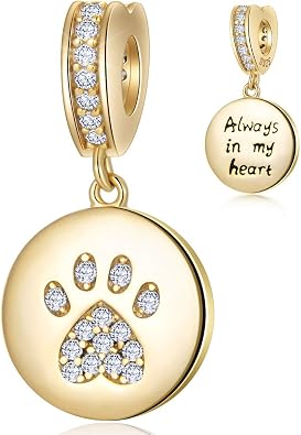 CHAWIN 925 Sterling Silver Charms Gold, Jewelry for Bracelets and Necklaces, Family Love Mom Dangle Pendants, Heart Charms Hawaii Beads, Birthday Gift for Women