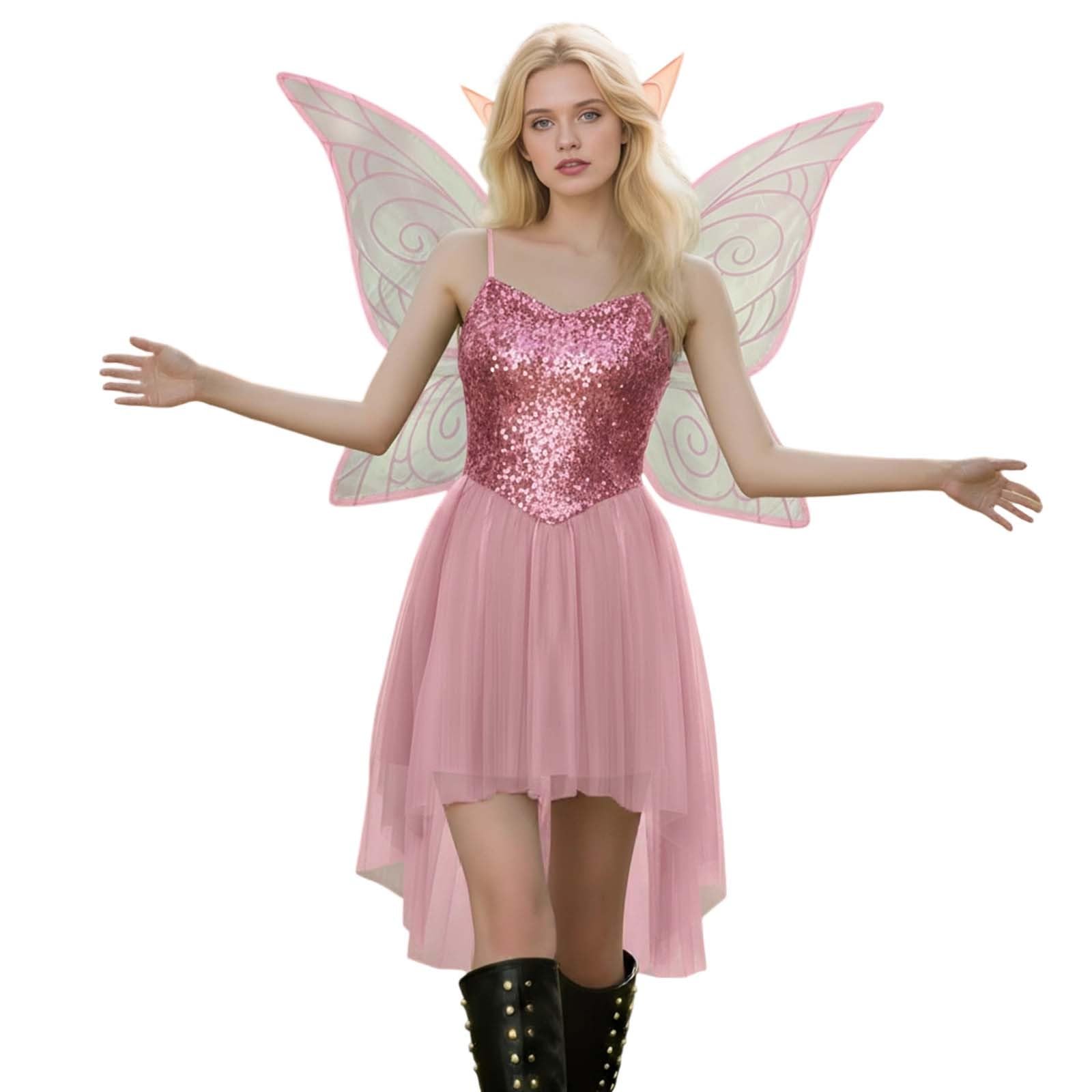 Generisch Disfraz de mujer de cuento de hadas, bosque, hada, vestido de manga larga, vestido de hada, Halloween, carnaval, cosplay, adulto, vestido de elfo, disfraz de princesa, vestido de fiesta