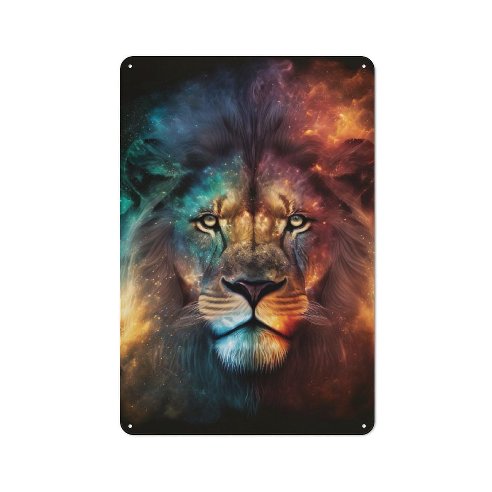 Junmoney Astral Lion Tin Sign 30X20cm For Workshop Wall, Retro Wall Decor, Suited To Metal Sign Collectors
