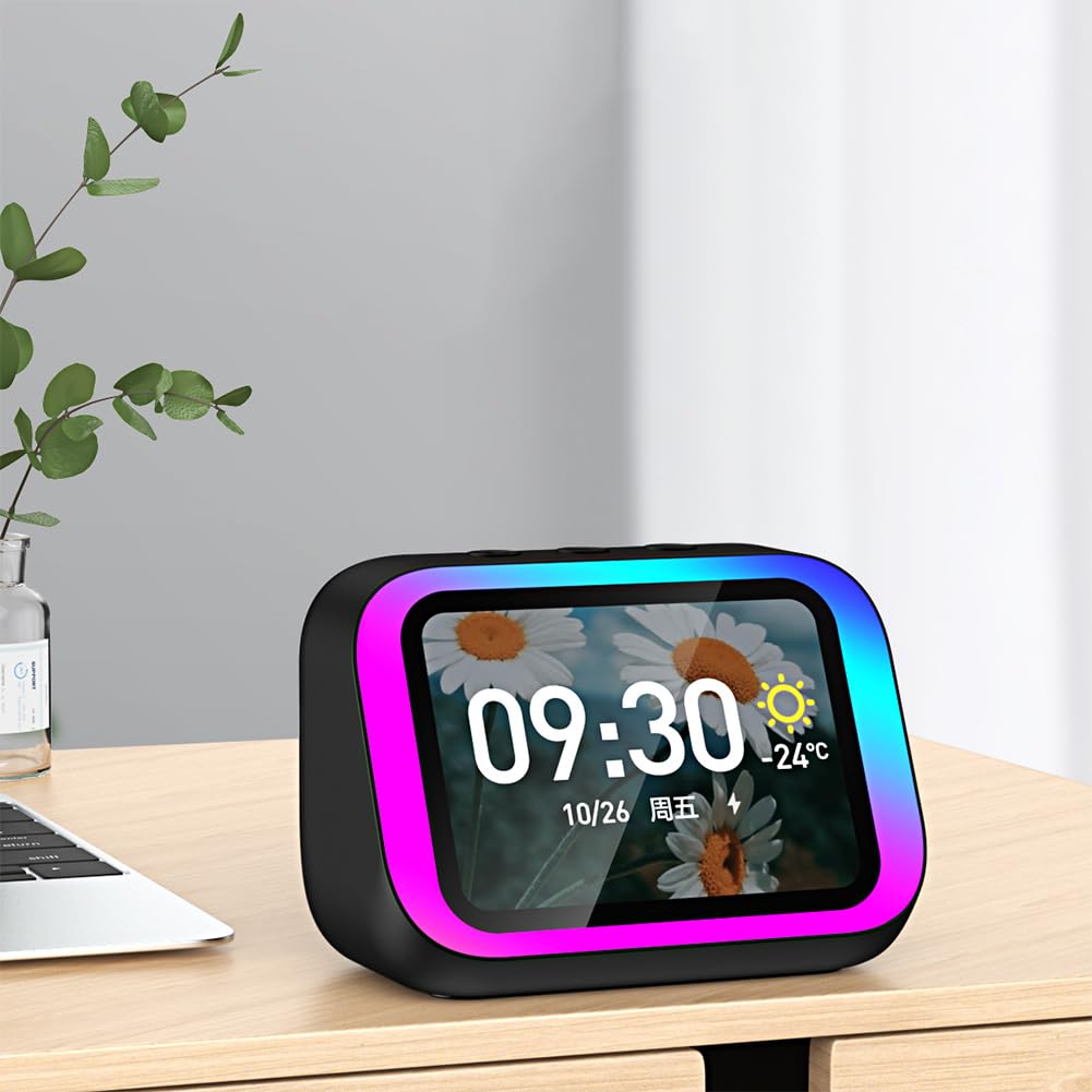 Inteligentny z asystentem głosowym i budzikiem świetlnym RGB do domu i sypialni Bluetooth