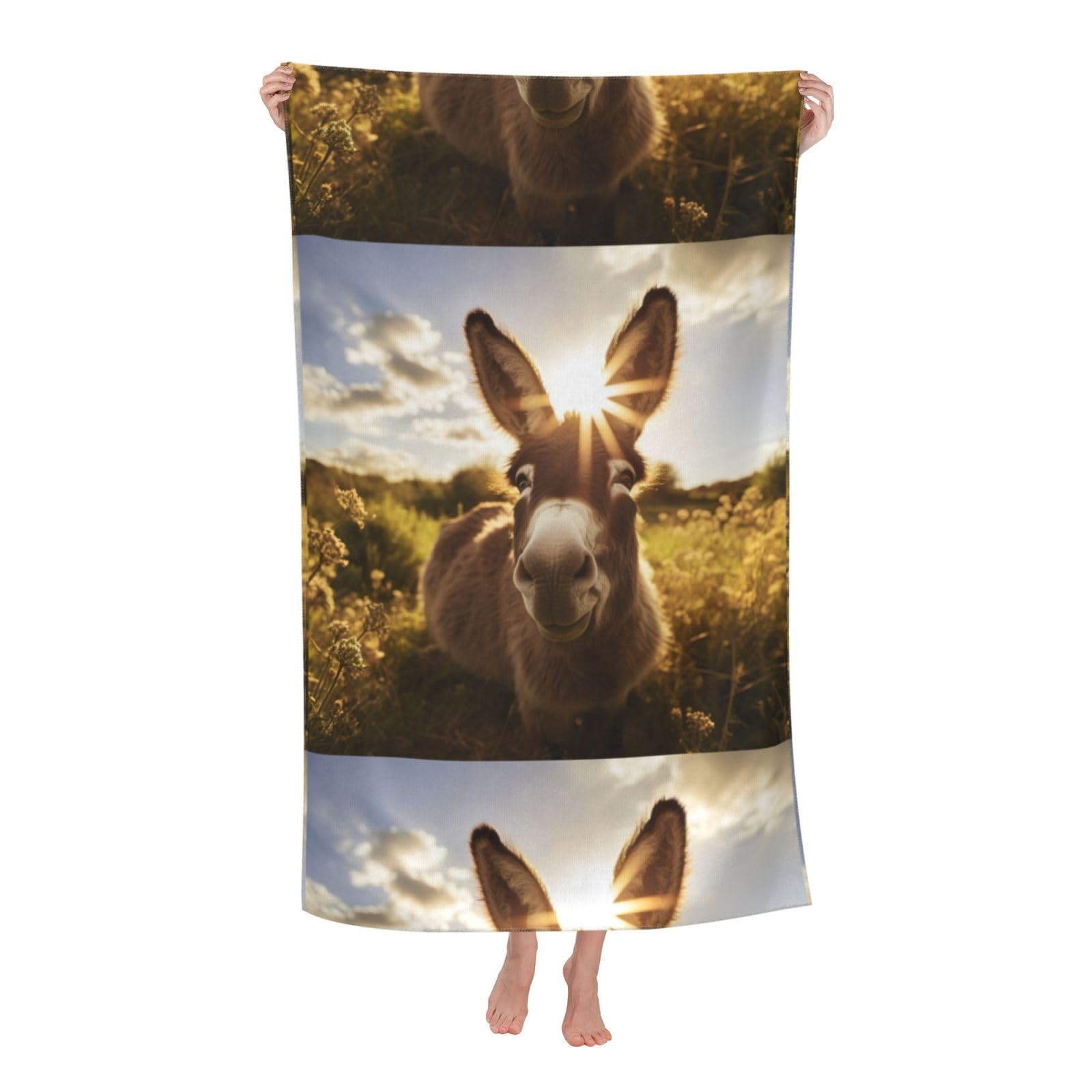 Cbaaghh Cute Donkey Print Adult Beach Towels,Beach & Pool Towel,Beach Towels,Towels For Camping