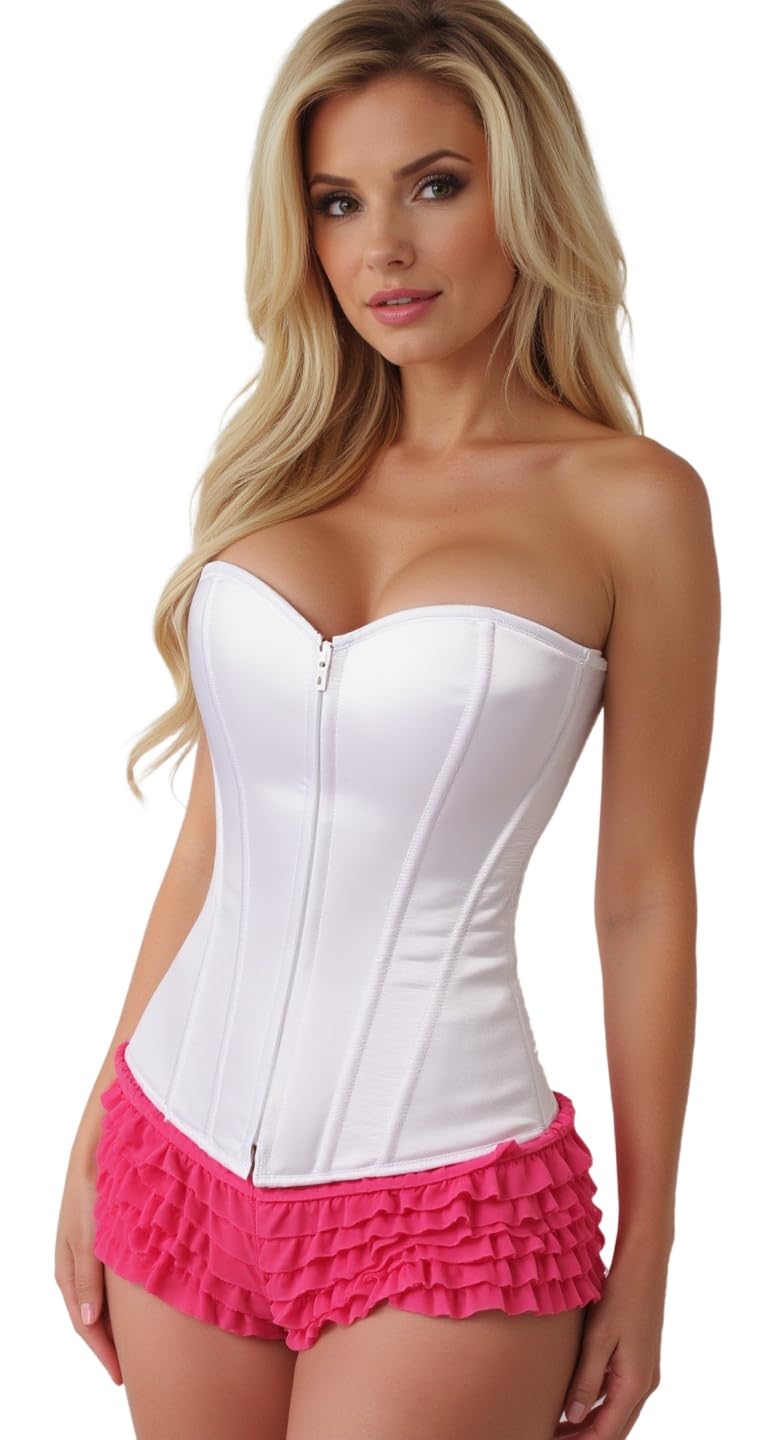 Daisy corsets Corsetto da donna con cerniera frontale e scollo a cuore