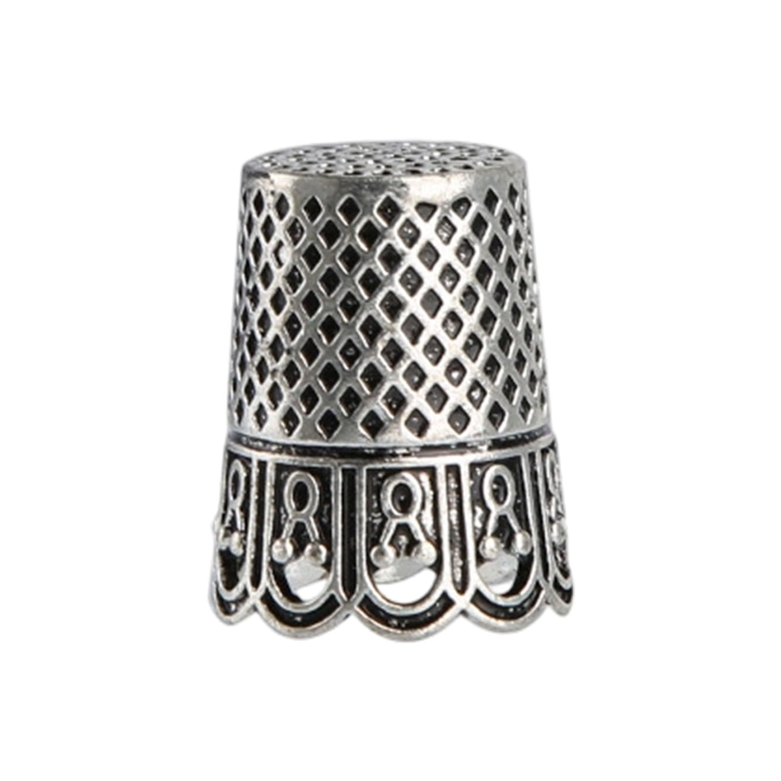 PANGBOER Metal Thimble with Awl and Needle Holder for Sewing Projects Professional Dressmaking Equipment