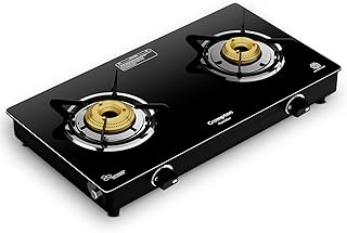 Crompton FlameStar 2 Burner Glass Top LPG Gas Stove