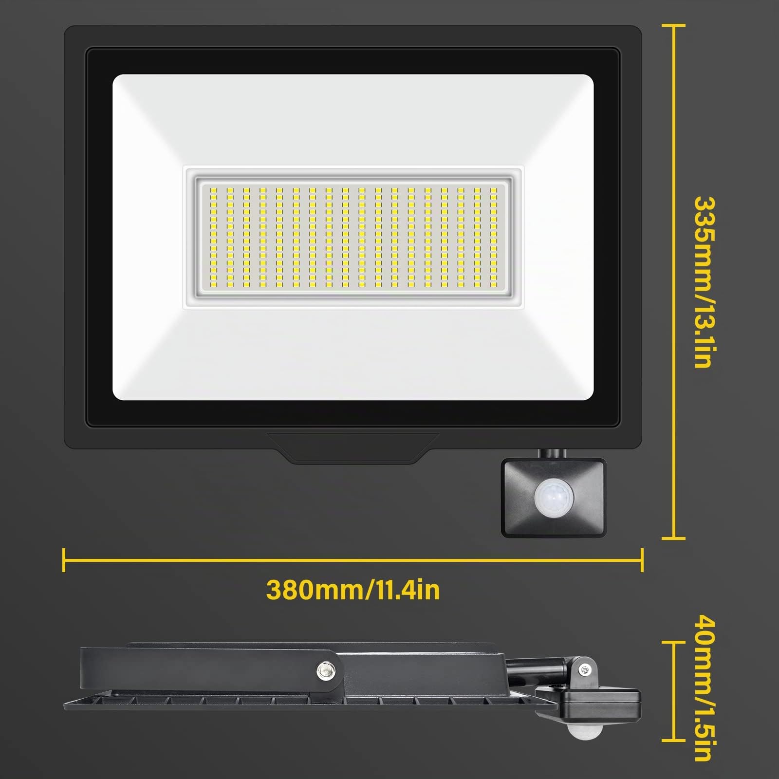 PICAA 1 Pièce 200W Projecteur LED Exterieur avec détecteur de mouvement