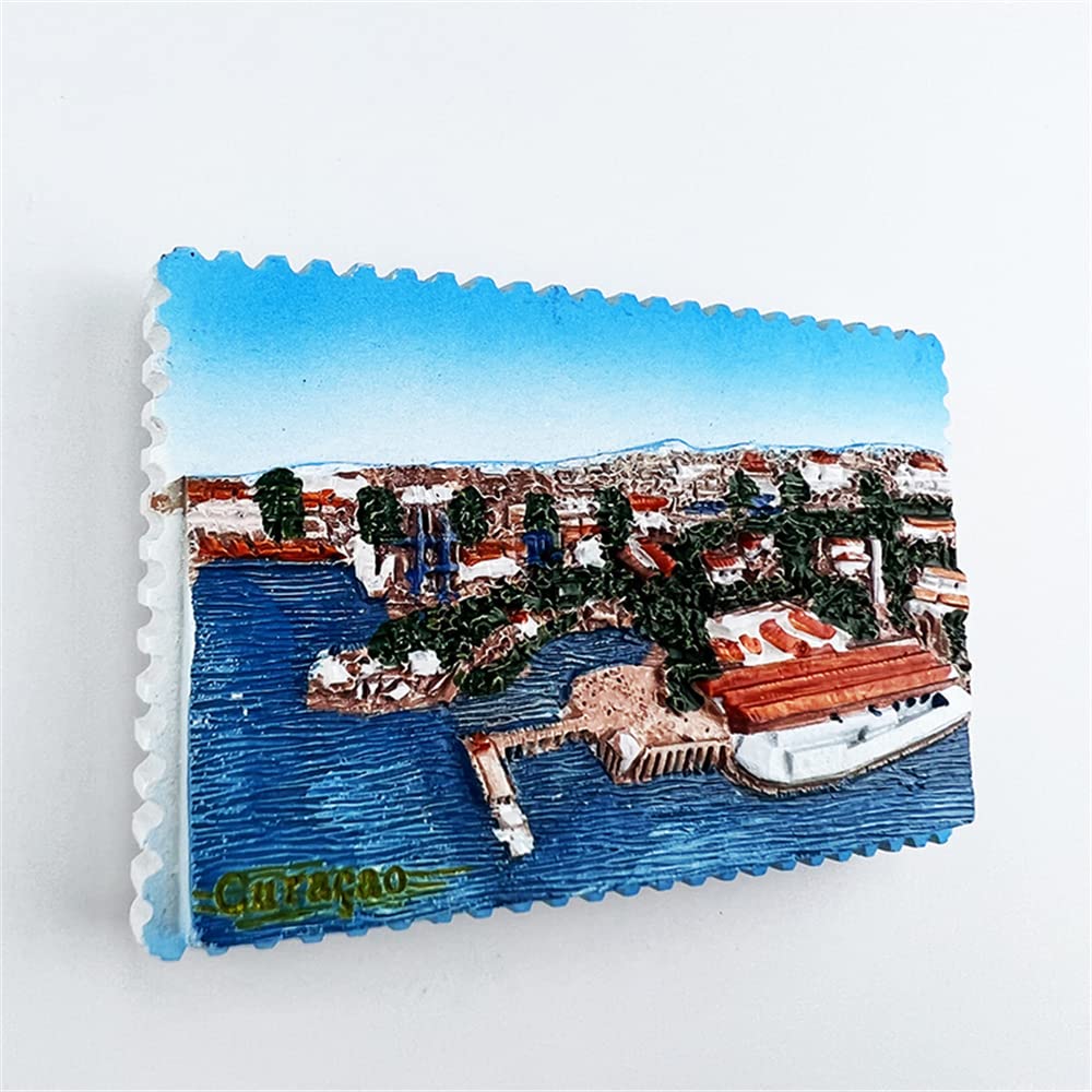 Aimant De Réfrigérateur 3D Curacao Pays-Bas - Souvenir - Cadeau Souvenir De La Maison Et De La Cuisine - Autocollant Magnétique Pour Réfrigérateur