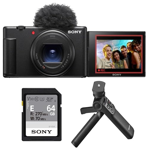 Sony ZV-1 II Digital Camera | Black Bundled with Sony Vlogger Accessory Kit (2 Items) - Black - w/ Sony Vlogger Kit