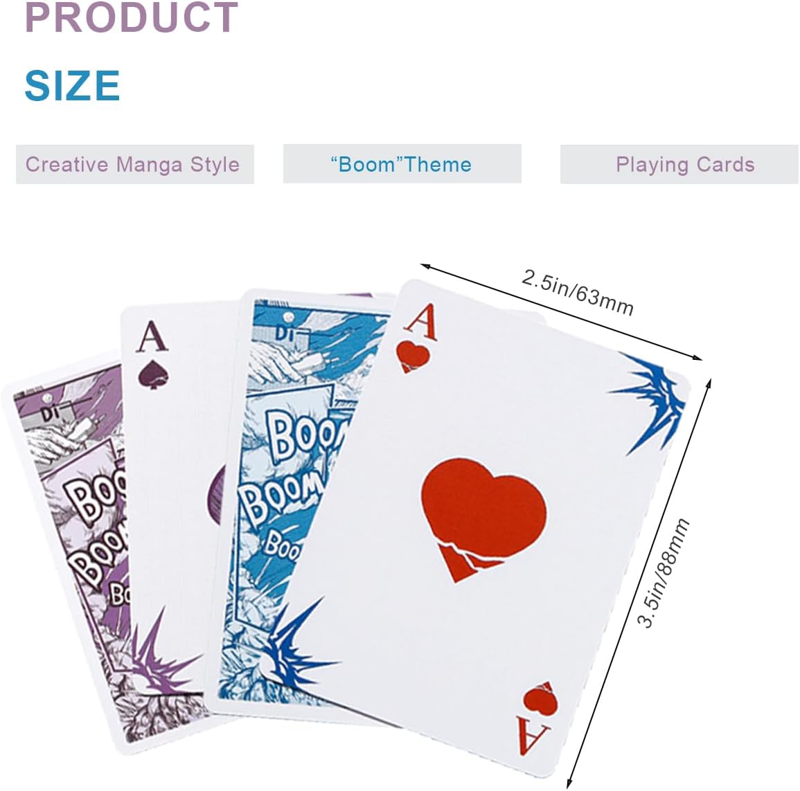 6 Pack Cardistry Playing Cards - Purple and Blue Unique Card Decks for Shuffle Practice or Magic Tricks