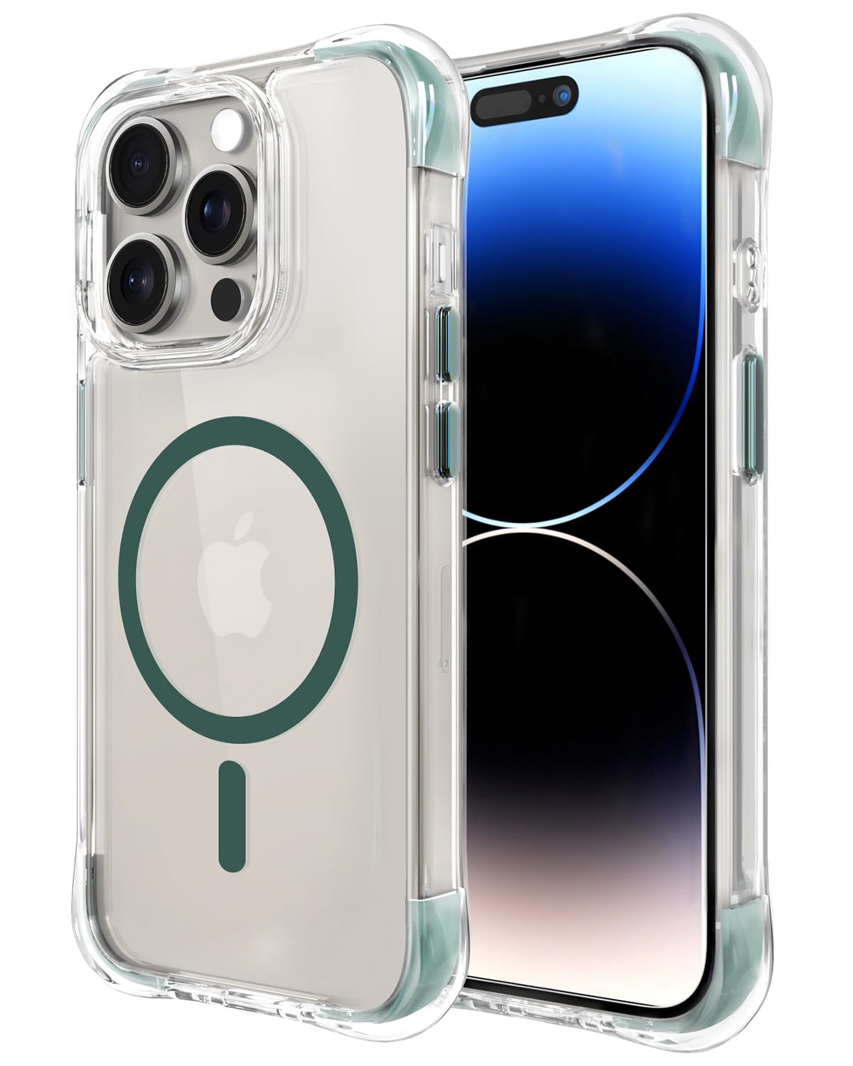 Coque iPhone 14 Pro anti-chocs magnétique dos transparent coque de protection rigide