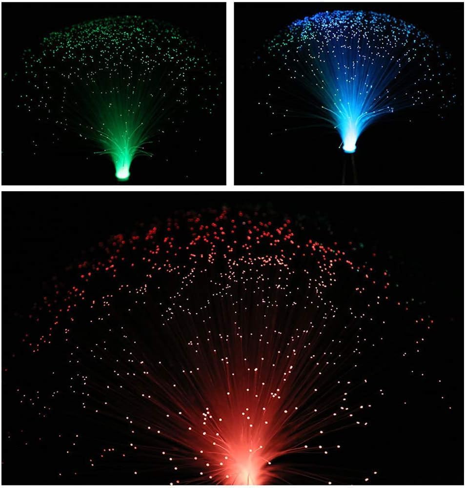 Vizaro LED Multicolor Changing Fiber Light Colourful Changing Fibre Optic Fountain Party Light Nightlight Lamp Calming Lamp Christmas Gift 4