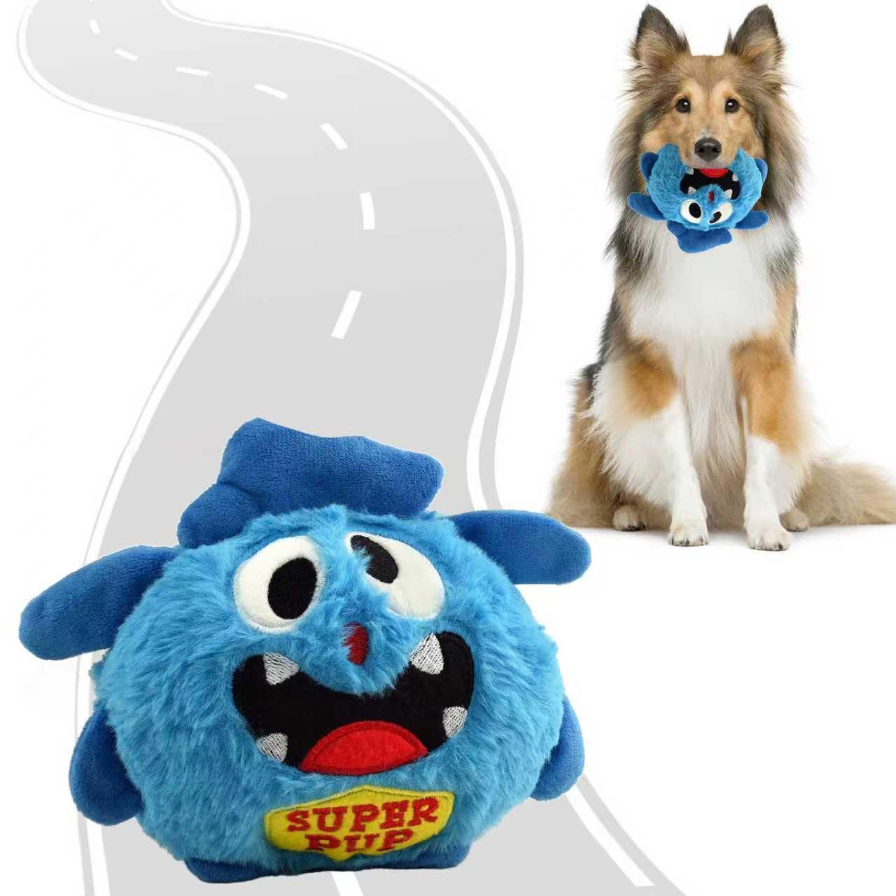 Jouets interactifs pour chien pour l'ennui – Jouet interactif en peluche monstre en peluche, jouet couineur pour chien, jouet électronique pour chiot