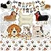 Dog Birthday Party Supplies - Cut Puppy Dog Paw Party Supplies for Doggy, Kids, Birthday Includes Plates, Cups, Napkins, Tableware, Tablecloth, Banner, Balloons, Cake Toppers - Serves 20â€¦