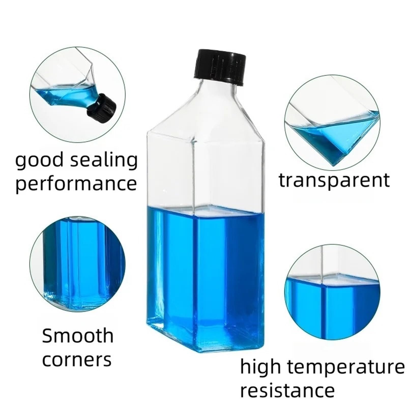 Kulturflasche mit Spiralöffnung, schräger Glashals, Laborflasche(100ml 1pcs)