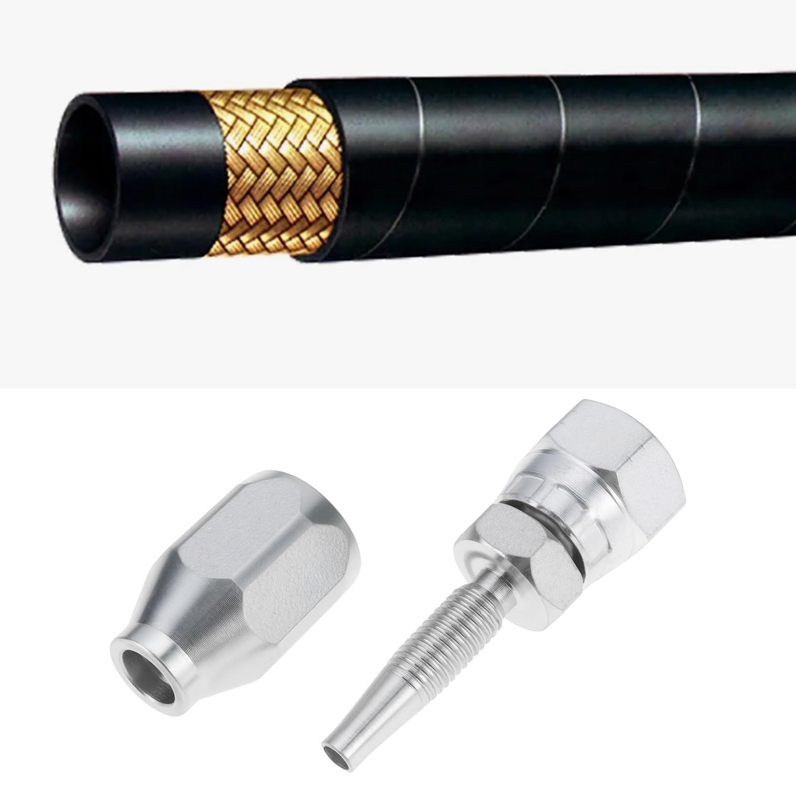 OTOTEC accesorios de manguera hidráulica reutilizables BSP 1/4 pulgadas R1T 1SN