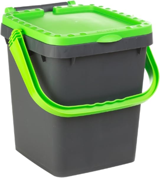 Ecoplast | Pattumiera per Raccolta Differenziata 20 Lt, Bidone Spazzatura in Plastica Riciclata, Verde, 34,5x34,5x34,5, Made in Italy - 1