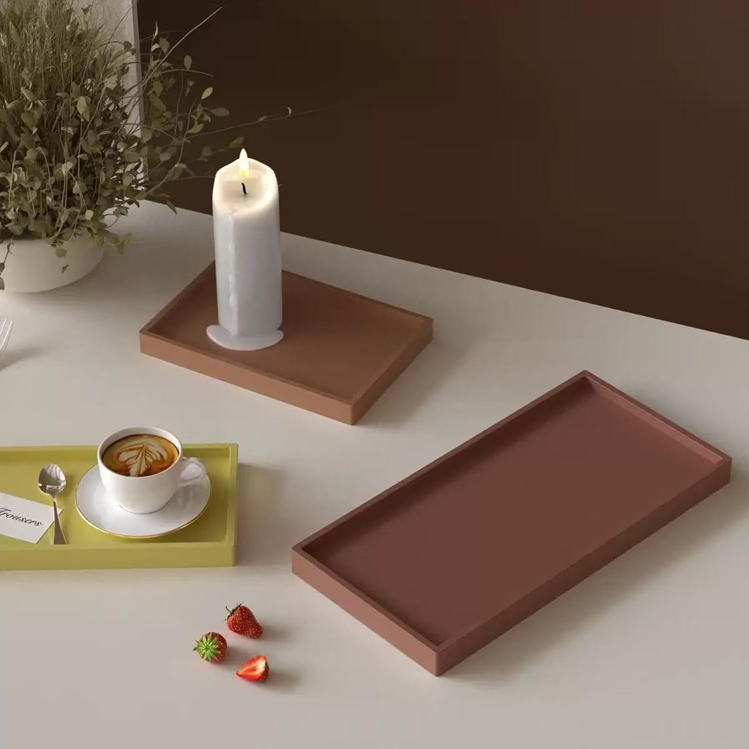 3PCS Resin Tray Molds,Rectangle Resin Casting Epoxy Molds for Jewelry Trinket Dish Art Craft Home Decor