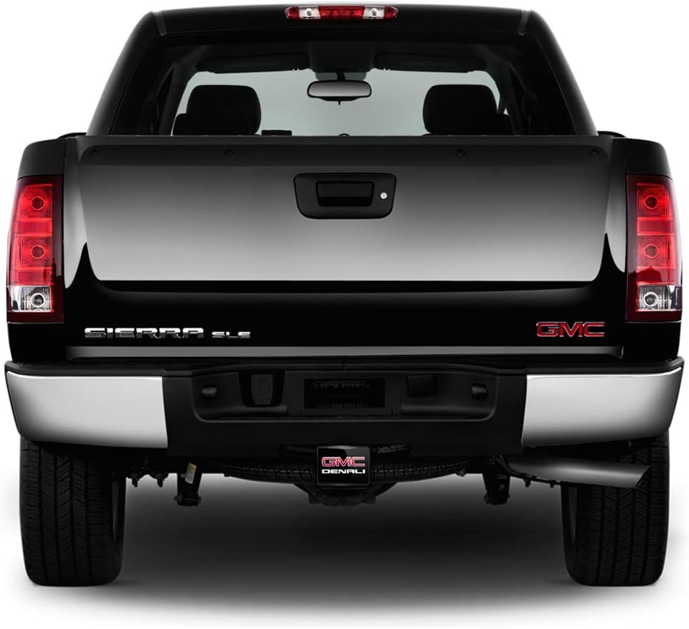 iPick Image for GMC Denali UV Graphic Black Plate on ABS Plastic 2 inch Tow Hitch Cover - Official Licensed