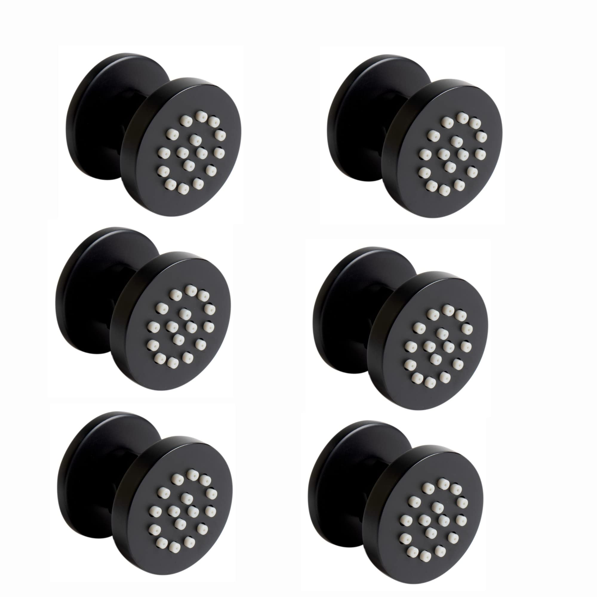 Enki Black Mp010 Shower Jets X 6 Body Massagers Spray Spa Round Bathroom Mixer