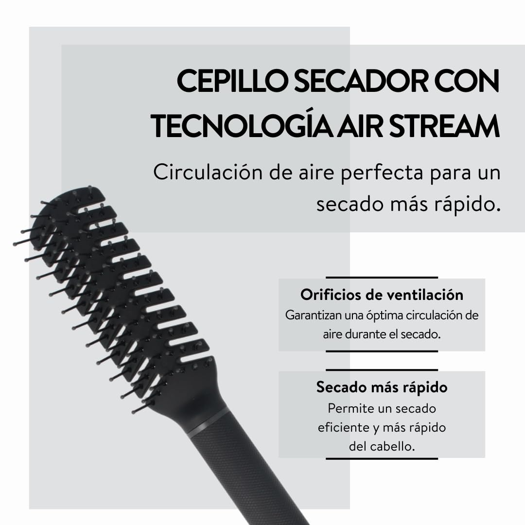 PARSA Men Cepillo Secador para Estilizado Máximo con Pins Antiestáticos, Ideal para Todos los Tipos de Cabello y Longitudes, Cepillo para Hombre