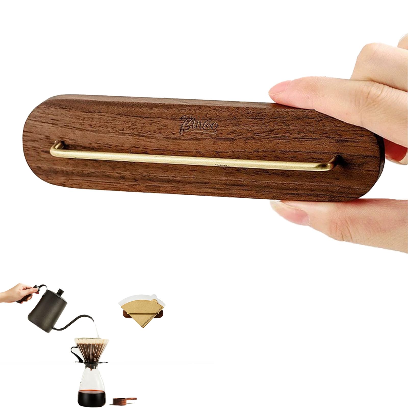 streeHerjjkeA1 Coffee Filter Holder Wall Mounted, Filter Bag Container for Coffee, Coffee Filter Holder for Wall, Universal Coffee Filter Holder, Wooden Filter Bag Holder