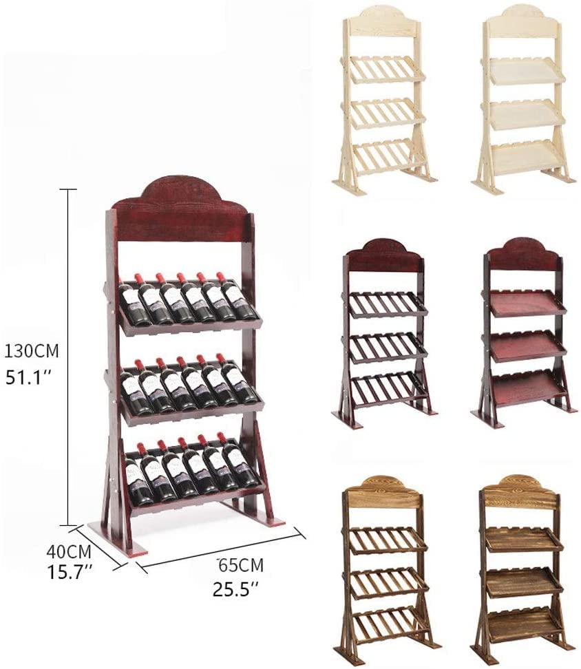 Soporte para botellas de vino de madera maciza 3 niveles miniatura 2