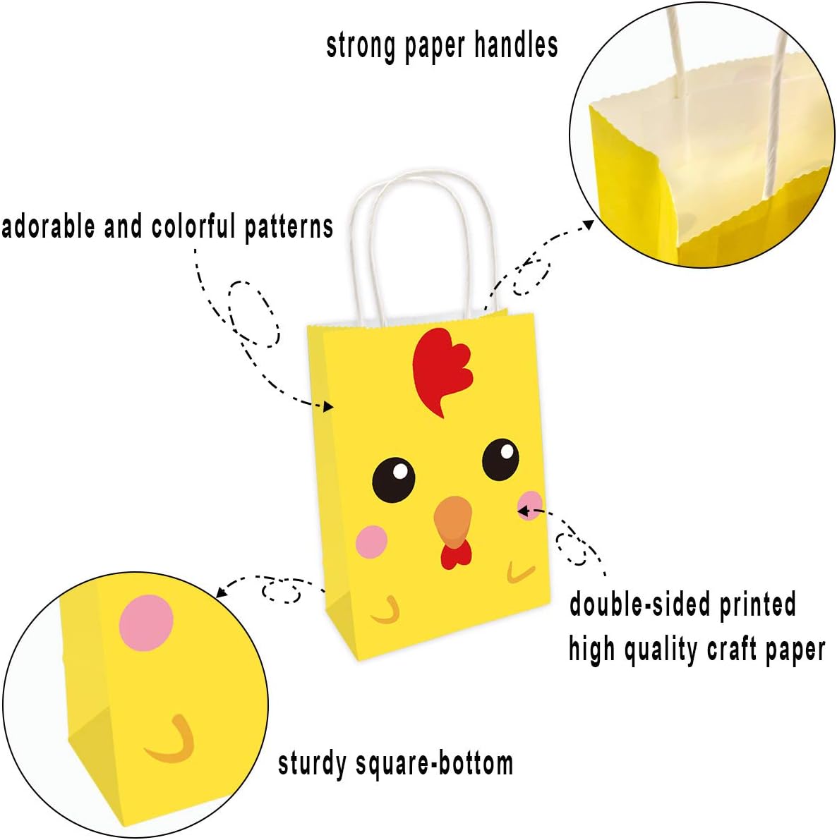 Fancy Land Farm Animal Party Favor Bags Barnyard Goodie Treat Candy Bag with Handles for Birthday Gift Wrapping Supplies 18Pcs - Image 5