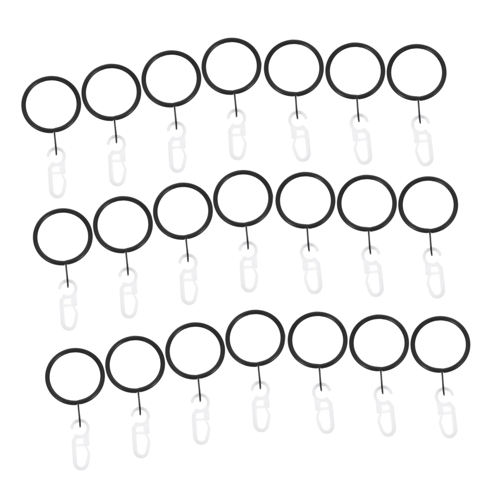 Mobestech Anelli per Tende in Metallo Nero 45 Set, Diametro Interno 30mm | Ganci Inclusi, Finitura Classica, Design Elegante e Sofisticato, Accessori per Barra e Tenda