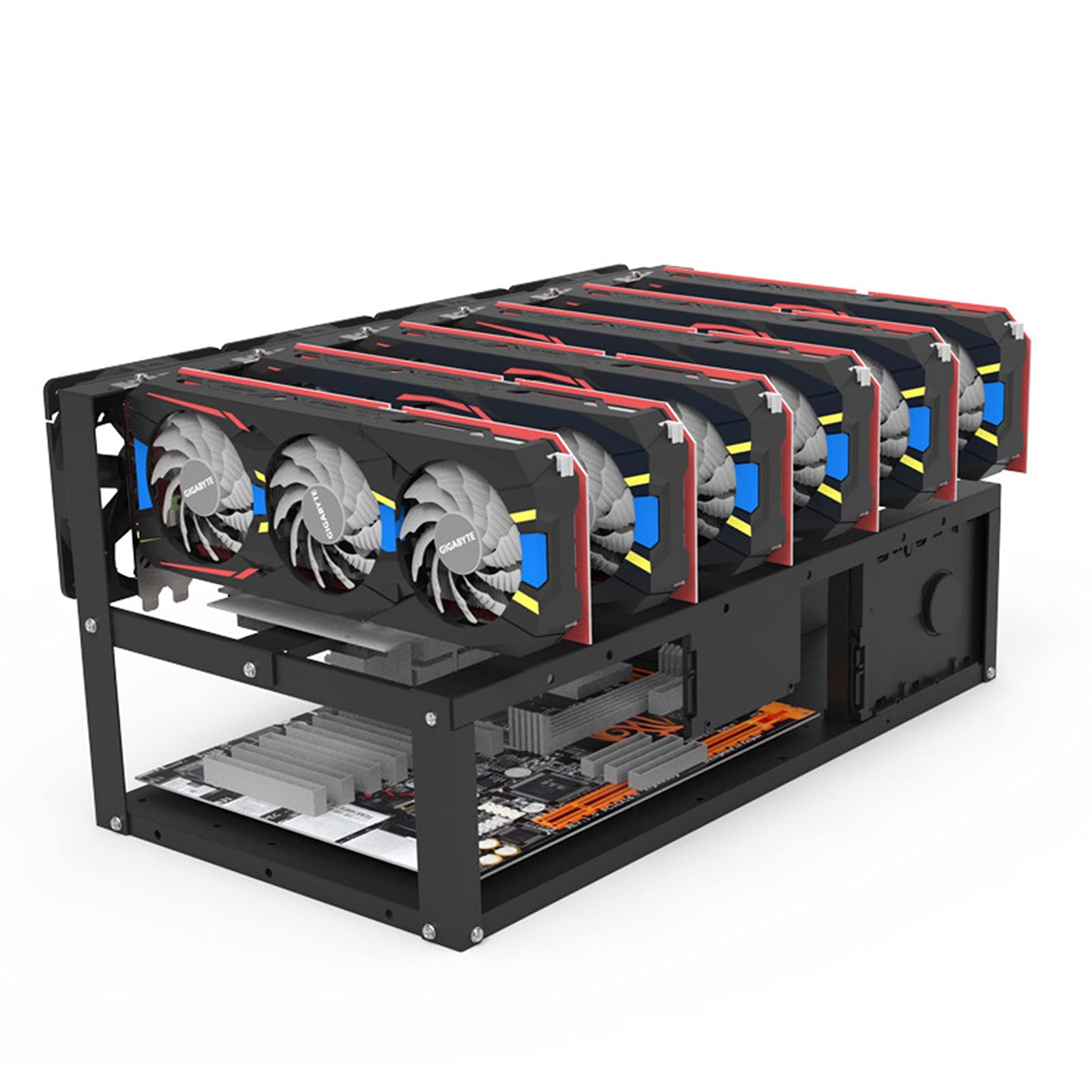 Mining Rig Frame Bitcoin Miner VerschlüSselung, Open Air Mining Case die  meisten 8 Grafikkarten füR ETH/ETC/ZEC Ether Accessory Tool,Frame Only ohne  Ventilator: Amazon.de: Computer & Zubehör