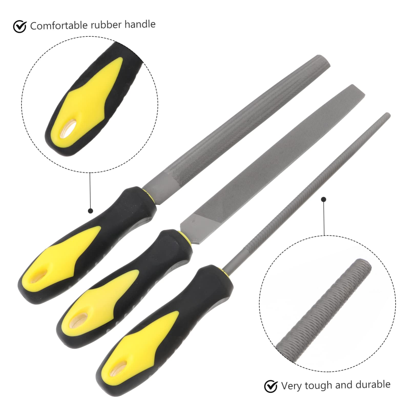 Mikikit 10pcs Metal Polishing File Set Steel Carving Tools Efficient Lightweight