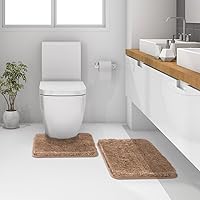 Vista 48 de MIULEE - Juego de 2 tapetes para baño, absorbentes, microfibra esponjosa y gruesa, con reverso antideslizante, lavable a máquina, para baño, ducha