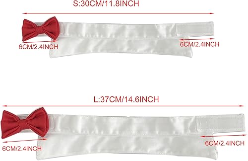 Miniatura 5 de Corbata de cuello ajustable formal para mascotas para perros y gatos, disfraces de aseo de boda (S, negro)