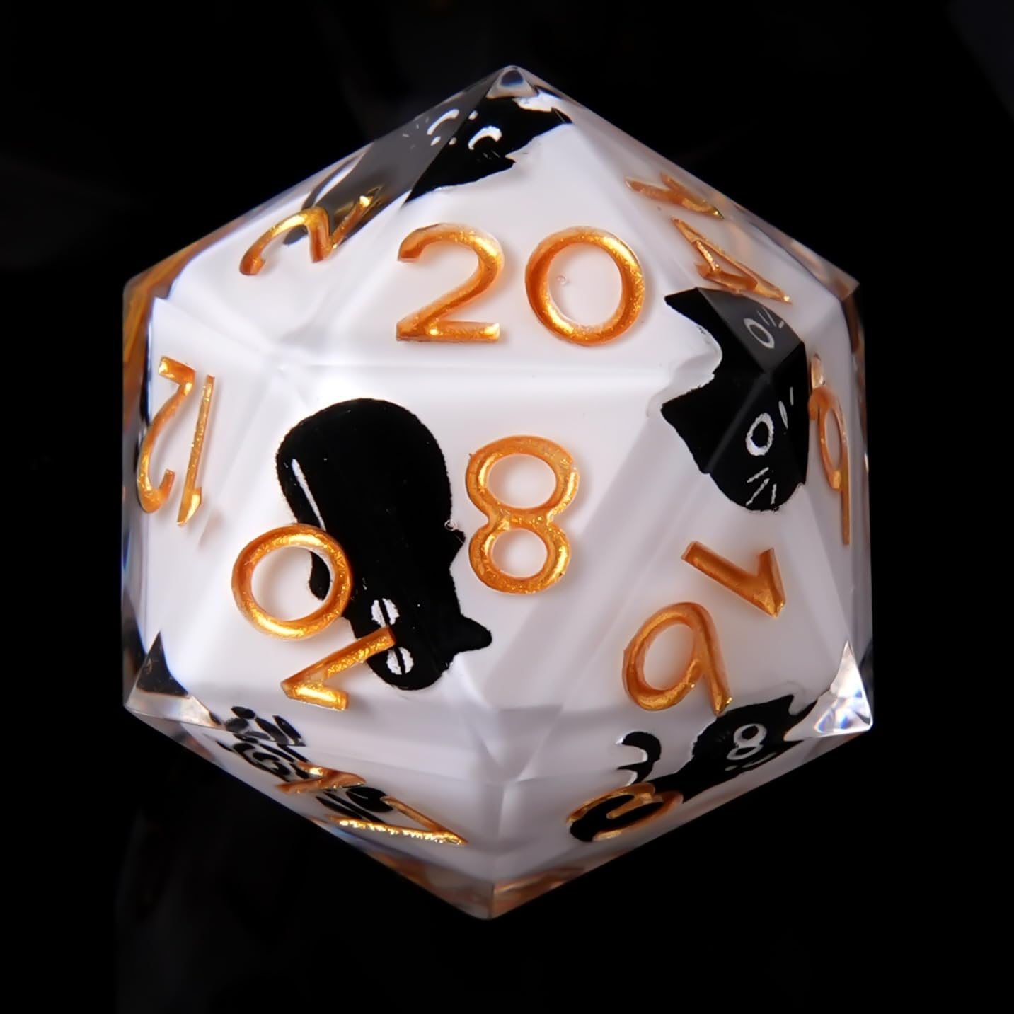 Cute Cat DND Dice Set ，7Pcs Sharp Edge Resin Suitable for Dungeons Dragons Dice Polyhedral Roleplaying Games Dungeons and Dragons RPG MTG Table