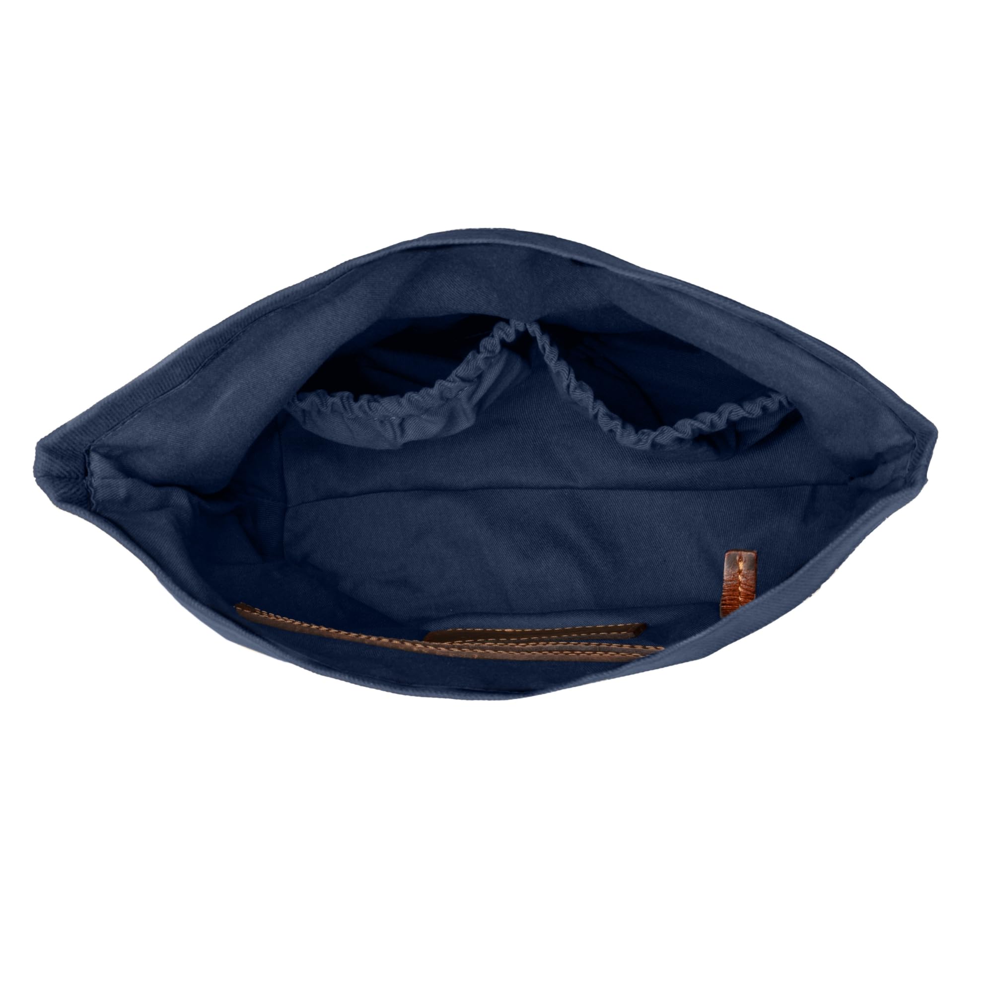 DRAKENSBERG Großer Kulturbeutel 'Otis' aus gewachstem Canvas, Leder, wasserabweisend, erweiterbar, Roll-Top-Design, bis 8L - Ozean-Blau, DR00656