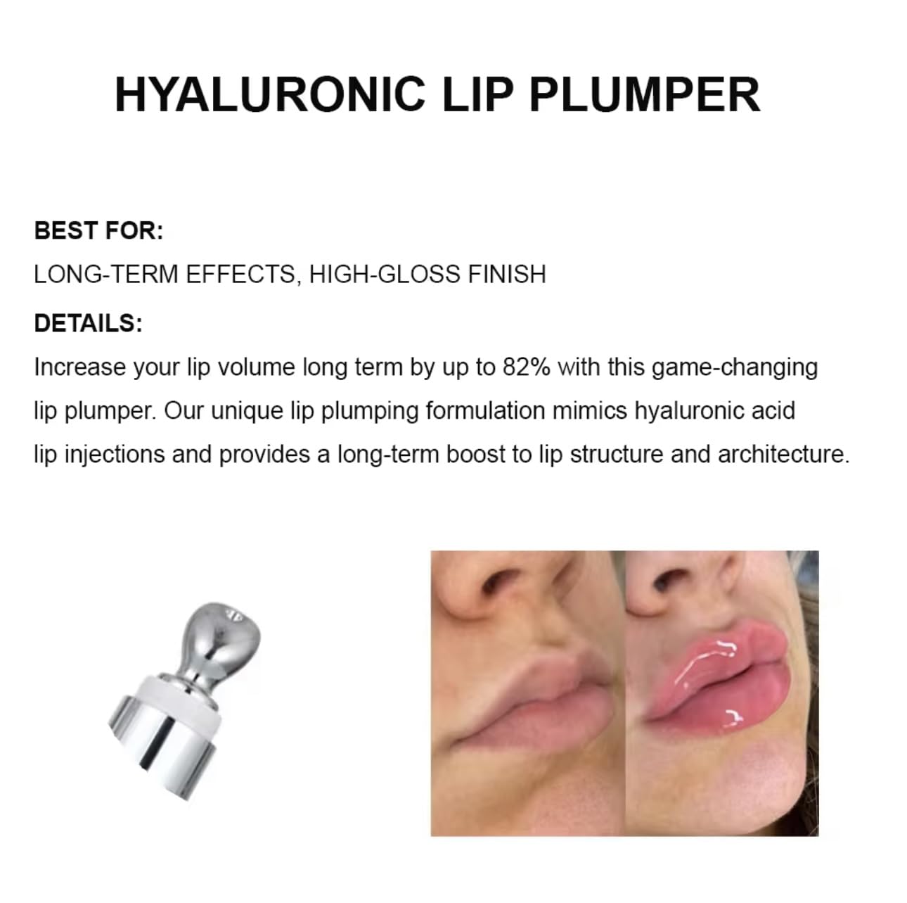 Extreme Lip Plumping Lip Gloss, Maximum Strength Clear Gloss with Collagen